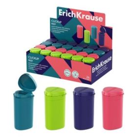 ErichKrause ClickUp Reef Expositor con 24 Sacapuntas con Contenedor - Plastico - Cuchilla Niquelada de Acero al Carbono - Orific