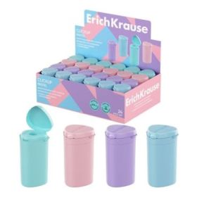 ErichKrause ClickUp Pastel Expositor con 24 Sacapuntas con Contenedor - Plastico - Cuchilla Niquelada de Acero al Carbono - Orif