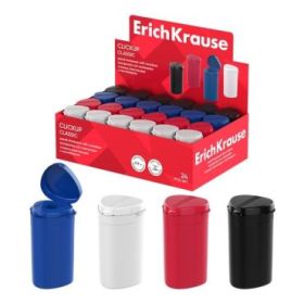 ErichKrause ClickUp Classic Expositor con 24 Sacapuntas con Contenedor - Plastico - Cuchilla Niquelada de Acero al Carbono - Ori