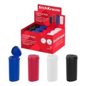 ErichKrause ClickUp Maxi Classic Expositor con 12 Sacapuntas con Contenedor - Plastico - Cuchilla Niquelada de Acero al Carbono