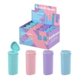 ErichKrause ClickUp Maxi Pastel Expositor con 12 Sacapuntas con Contenedor - Plastico - Cuchilla Niquelada de Acero al Carbono -