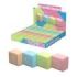 ErichKrause School Cube Expositor con 36 Gomas de Borrar - Caucho Termoplastico - No Deja Residuos - No Rasga el Papel - Libre d