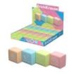 ErichKrause School Cube Expositor con 36 Gomas de Borrar - Caucho Termoplastico - No Deja Residuos - No Rasga el Papel - Libre d