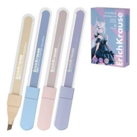 ErichKrause Visioline V-18 Manga Pack de 12 Marcadores Fluorescentes - Punta Biselada - Trazo de 0.5 a 4.5mm - Colores Pastel Su