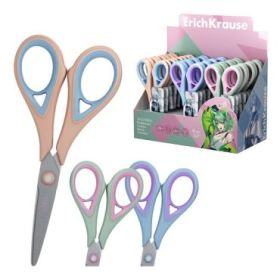 ErichKrause Endeavor Manga Expositor con 24 Tijeras de 16cm - Mangos de Plastico y Goma Antideslizante - Cuchillas en Forma de A