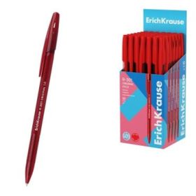 ErichKrause R-301 Stick Original Boligrafo con Capuchon - Punta de 1.0mm - Cuerpo Transparente - Trazo 0.5mm - Tinta de Secado R