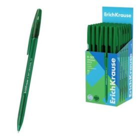ErichKrause R-301 Stick Original Boligrafo con Capuchon - Punta de 1.0mm - Cuerpo Transparente - Trazo 0.5mm - Tinta de Secado R