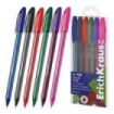ErichKrause U-108 Stick Color Pack de 6 Boligrafos con Capuchon - Punta de 1.0mm - Trazo 0.3mm - Tinta de Baja Viscosidad - Tapa