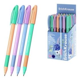 ErichKrause U-109 Stick and Grip Pastel Bloom Boligrafo con Capuchon - Modelos Surtidos - Trazo 0.3mm - Zona de Agarre de Goma -