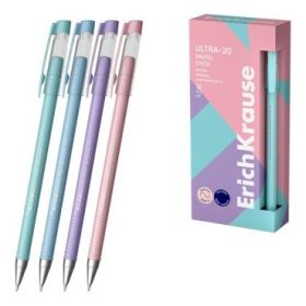 ErichKrause ULTRA-20 Stick Pastel Boligrafo con Capuchon - Modelos Surtidos - Trazo 0.26mm - Tinta de Baja Viscosidad - Tapa Ven