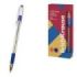 ErichKrause L-30 Gold Stick and Grip Classic Boligrafo con Capuchon - Punta de Aguja 0.7mm - Cuerpo Transparente - Trazo 0.26mm