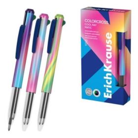 ErichKrause Colorcross Matic Cool Ray Boligrafo 3 en 1 - Punta de 0.7mm - Tinta Azul - Tinta Negra - Tinta Verde - Trazo 0.28mm