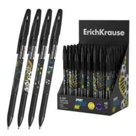 ErichKrause R-301 Stick and Grip Sport DNA Expositor con 48 Boligrafos con Capuchon - Modelos Surtidos - Trazo 0.35mm - Zona de