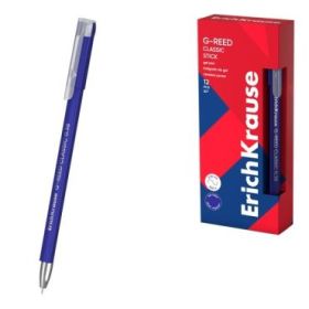 ErichKrause G-Reed Stick Classic Boligrafo con Capuchon - Punta de 0.38mm - Trazo 0.25mm - Tinta de Gel - Resistente al Agua - S