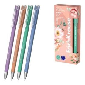 ErichKrause G-Reed Stick Pastel Bloom Boligrafo con Capuchon - Modelos Surtidos - Trazo 0.25mm - Tinta de Gel - Resistente al Ag
