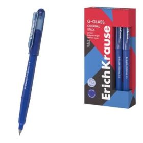 ErichKrause G-Glass Stick Original Boligrafo con Capuchon - Punta de 0.5mm - Trazo 0.4mm - Tinta de Gel - Resistente al Agua - S