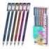 ErichKrause G-Cube Stick Metallic Pack de 6 Boligrafos con Capuchon - Punta de 1.0mm - Trazo 0.9mm - Tapa Ventilada - Colores Su