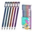 ErichKrause G-Cube Stick Metallic Pack de 6 Boligrafos con Capuchon - Punta de 1.0mm - Trazo 0.9mm - Tapa Ventilada - Colores Su