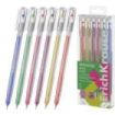 ErichKrause Paradise Stick Neon Pack de 6 Boligrafos con Capuchon - Punta de 0.6mm - Cuerpo Transparente - Trazo 0.5mm - Tinta d