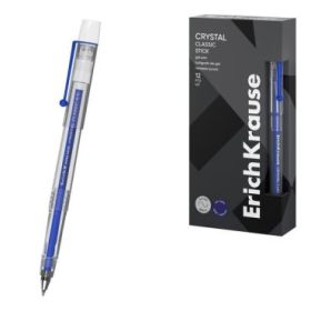 ErichKrause Crystal Stick Classic Boligrafo con Capuchon - Punta de 0.5mm - Trazo 0.4mm - Tinta de Gel - Resistente al Agua - Se