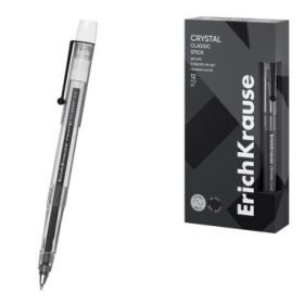 ErichKrause Crystal Stick Classic Boligrafo con Capuchon - Punta de 0.5mm - Trazo 0.4mm - Tinta de Gel - Resistente al Agua - Se