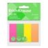 ErichKrause Neon Pack de 4 Blocs de 50 Marcadores de Pagina - Reposicionables - Papel de 75g/m2 - 20X50mm - Pegamento a Base de