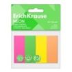 ErichKrause Neon Pack de 4 Blocs de 50 Marcadores de Pagina - Reposicionables - Papel de 75g/m2 - 20X50mm - Pegamento a Base de