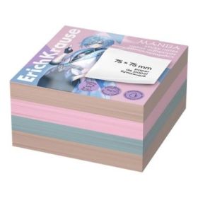 ErichKrause Manga Bloc de 400 Notas Adhesivas Reposicionables - Papel de 75g/m2 - 75x75mm - Pegamento a Base de Agua - Colores S