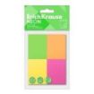 ErichKrause Neon Pack de 4 Blocs de 100 Notas Adhesivas Reposicionables - Papel de 75g/m2 - 40X50mm - Pegamento a Base de Agua -