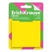 ErichKrause Neon Bloc de 50 Notas Adhesivas Reposicionables - Plastico - 75x75mm - Pegamento a Base de Agua - Color Amarillo