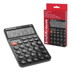 ErichKrause DC-2792-12 Classic Calculadora de Sobremesa - Pantalla LCD de 12 Digitos - Apagado Automatico - Alimentacion Solar -