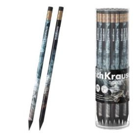 ErichKrause Fluid Lapiz de Grafito con Goma de Borrar - Mina HB - Cuerpo Redondo - Agarre Ergonomico - Colores Surtidos