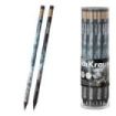 ErichKrause Fluid Lapiz de Grafito con Goma de Borrar - Mina HB - Cuerpo Redondo - Agarre Ergonomico - Colores Surtidos