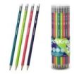 ErichKrause JOY Reef Lapiz de Grafito con Goma de Borrar - Mina HB - Cuerpo Redondo - Plastico - Colores Surtidos
