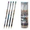 ErichKrause Magic Pet Lapiz de Grafito con Goma de Borrar - Mina HB - Cuerpo Redondo - Plastico - Colores Surtidos