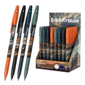 ErichKrause R-301 Stick Road Beast Expositor con 48 Boligrafos con Capuchon - Modelos Surtidos - Trazo 0.35mm - Tinta de Secado