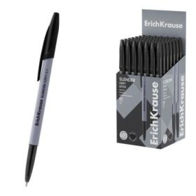 ErichKrause Slender Stick Grey Boligrafo con Capuchon - Punta de Aguja 0.7mm - Cuerpo Opaco Gris - Trazo 0.26mm - Tinta de Baja