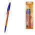 ErichKrause Slender Stick Orange Pack de 4 Boligrafos con Capuchon - Punta de Aguja 0.7mm - Cuerpo Opaco Naranja - Trazo 0.26mm