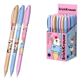 ErichKrause U-108 Stick Yummy Boligrafo con Capuchon - Modelos Surtidos - Trazo 0.3mm - Tinta de Baja Viscosidad - Tapa Ventilad