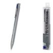 ErichKrause Silverra Matic Classic Pack de 2 Boligrafos Retractiles - Punta de 0.7mm - Cuerpo Gris - Trazo 0.35mm - Color Azul