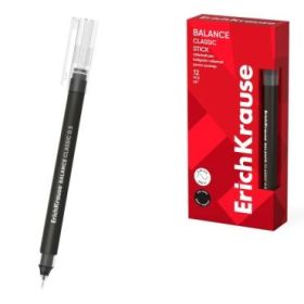 ErichKrause Balance Stick Classic Boligrafo con Capuchon - Punta de 0.5mm - Trazo 0.35mm - Tinta Libre con Regulador de Alimenta