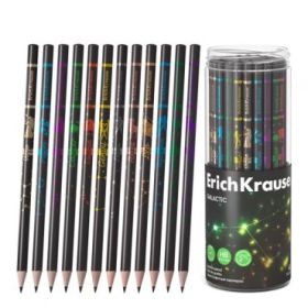 ErichKrause Galactic Lapiz de Grafito - Mina HB - Cuerpo Redondo - Faciles de Difuminar - Colores Surtidos