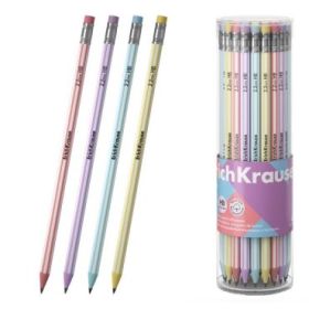 ErichKrause Blend Lapiz de Grafito con Goma de Borrar - Mina HB - Cuerpo Hexagonal - Plastico - Agarre Ergonomico - Colores Surt