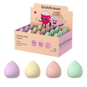 ErichKrause Sponge Mini Yummy Expositor con 30 Gomas de Borrar - Caucho Termoplastico - No Deja Residuos - No Rasga el Papel - L
