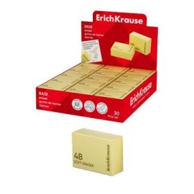 ErichKrause Base Expositor con 30 Gomas de Borrar - PVC Ecologico - Borrado Suave - No Deja Residuos - No Rasga el Papel - Color