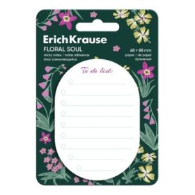 ErichKrause Floral Soul  To do list  Bloc de 60 Notas Adhesivas Reposicionables - Papel de 75g/m2 - 68x88mm - Pegamento a Base d
