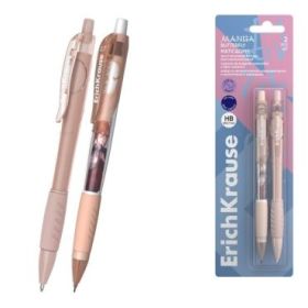 ErichKrause Matic and Grip Pack de Boligrafo Retractil y Portaminas - Punta de 0.7mm - Trazo 0.28mm - Mina HB 0.7mm - Zona de Ag