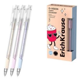 ErichKrause G-Vision Stick and Grip Yummy Boligrafo con Capuchon - Modelos Surtidos - Trazo 0.4mm - Tinta de Gel - Resistente al