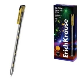 ErichKrause G-Slim Stick Galactic Boligrafo con Capuchon - Punta de 0.5mm - Trazo 0.4mm - Tinta de Gel - Resistente al Agua - Se