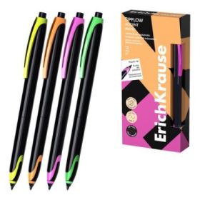 ErichKrause TipFlow Matic Accent Boligrafo Retractil - Modelos de Cuerpo Surtidos - Trazo 0.4mm - Color Negro